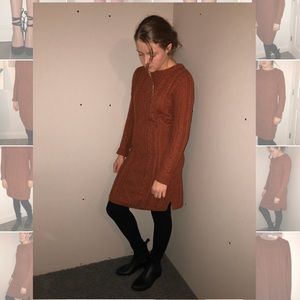 rust colored sweater dress